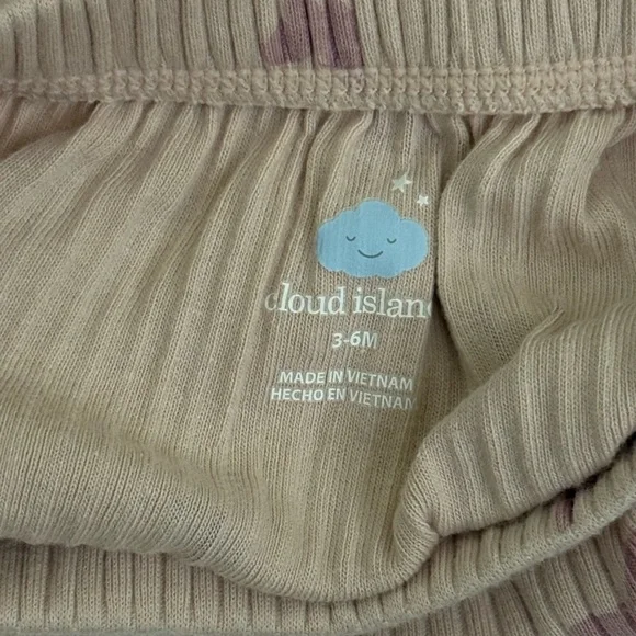 cloud island Ribbed Baby Set in Blush with Rose Accent - Picture 7 of 7